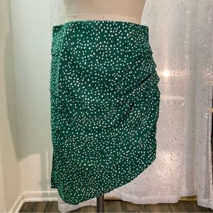 Asymmetrical Satin scrunch skirt